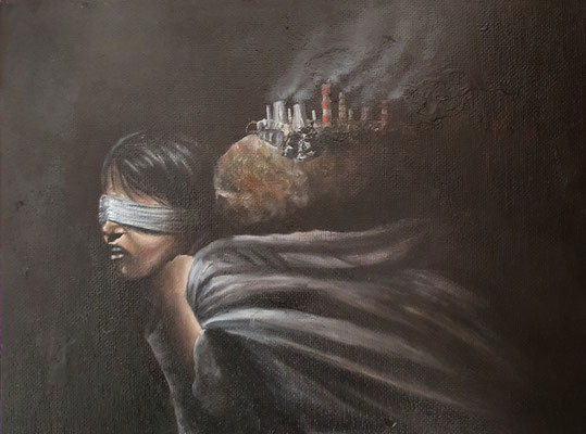 Los Condenados, 2022, 20 x 30 cm, Öl auf Leinwand, Stipendium des Landes Tirol