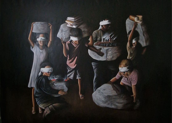 Los Condenados, 2022, 400 x 300 cm, Öl auf Leinwand, Stipendium des Landes Tirol