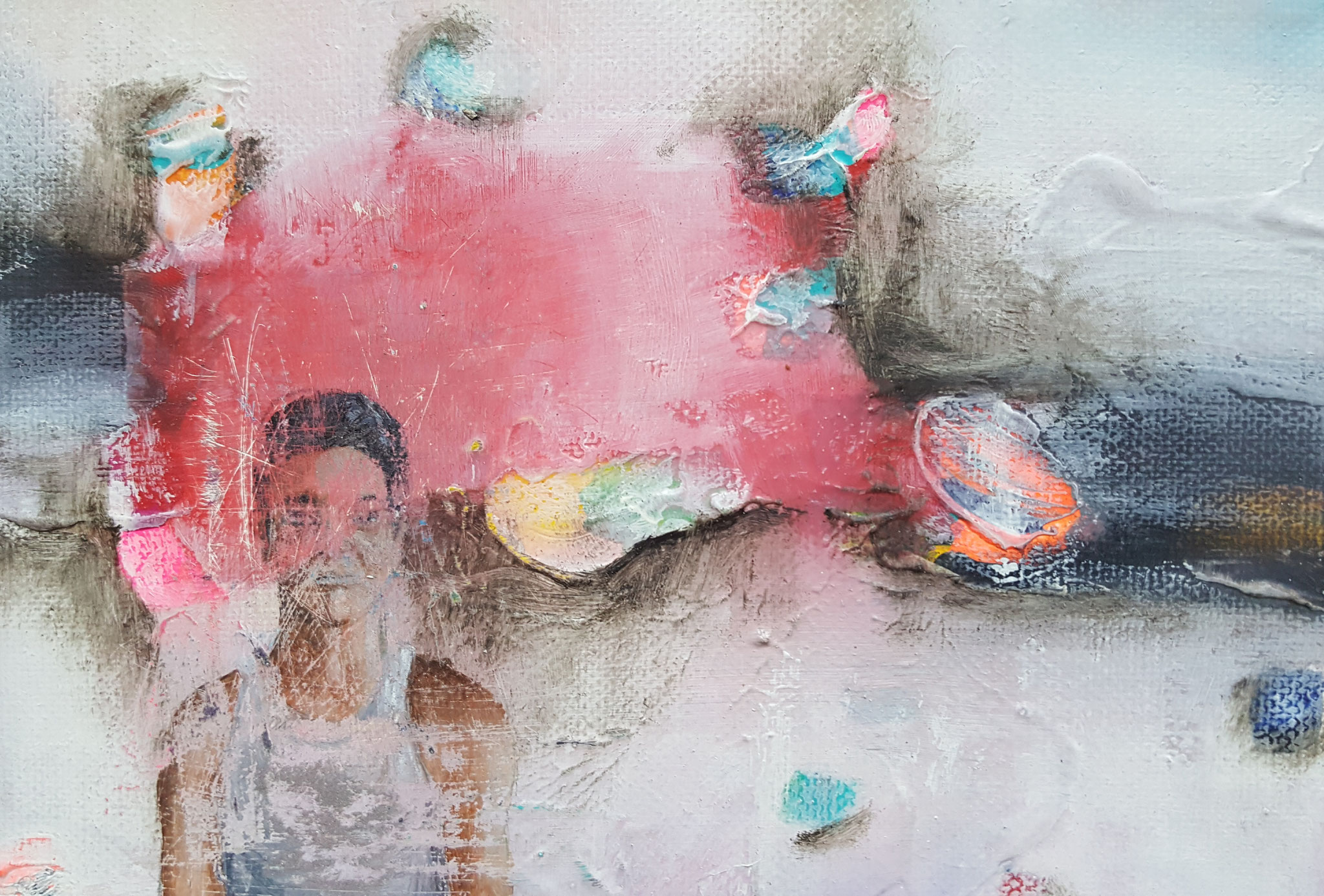 Des-aparecidos II, 2018, 18 x 13 cm, Mixed media on canvas