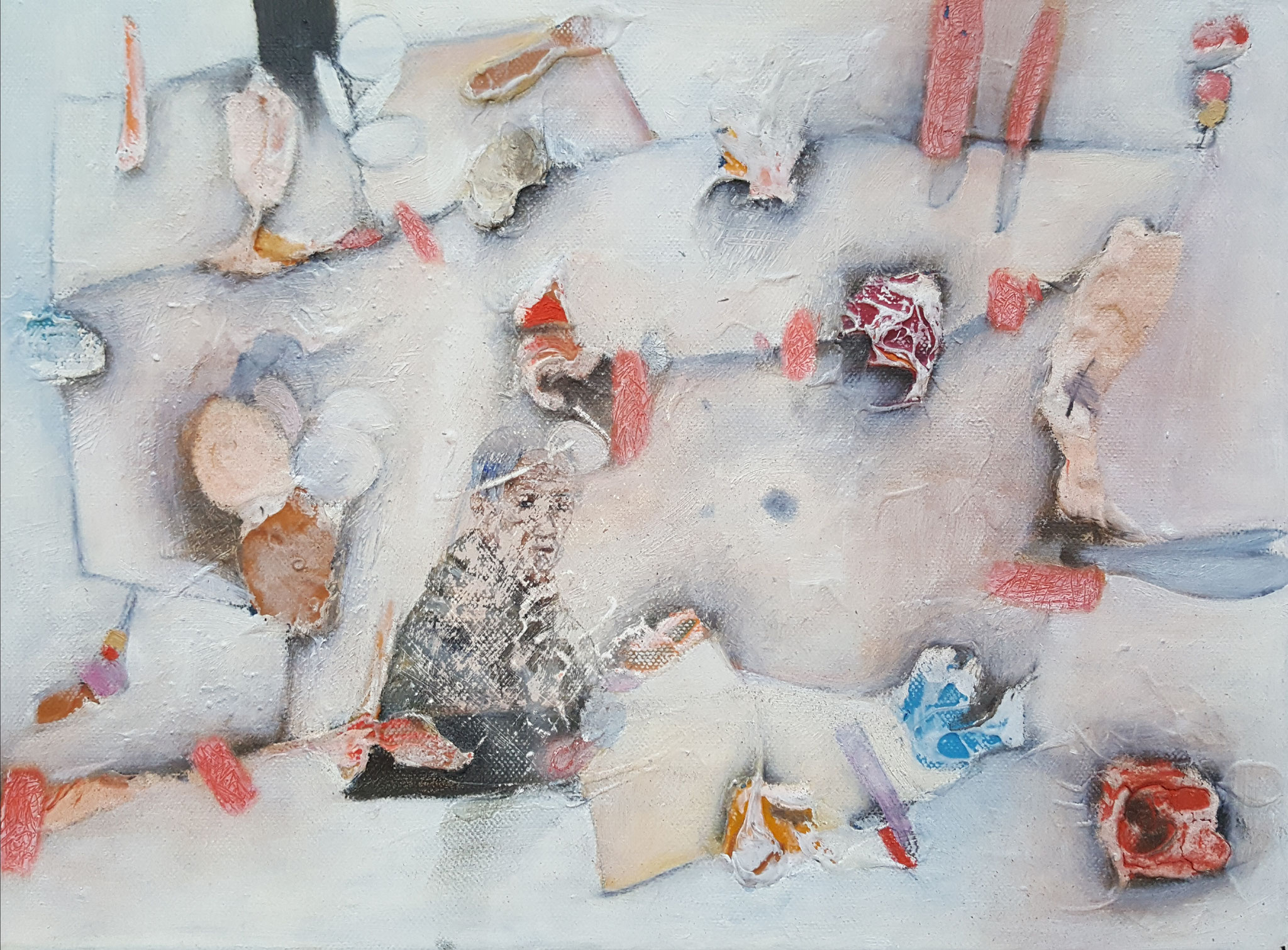 Des-aparecidos IV, 2018, 40 x 30 cm, Mixed media on canvas