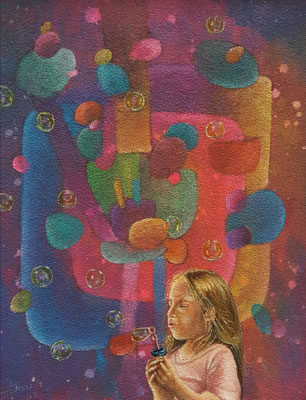 Magische Momente, 28 x 23 cm, Acryl auf Schleifpapier, 2019